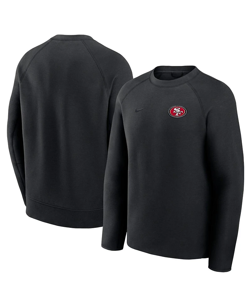 Nike Men's Black San Francisco 49ers Tech Fleece Raglan Sweatshirt