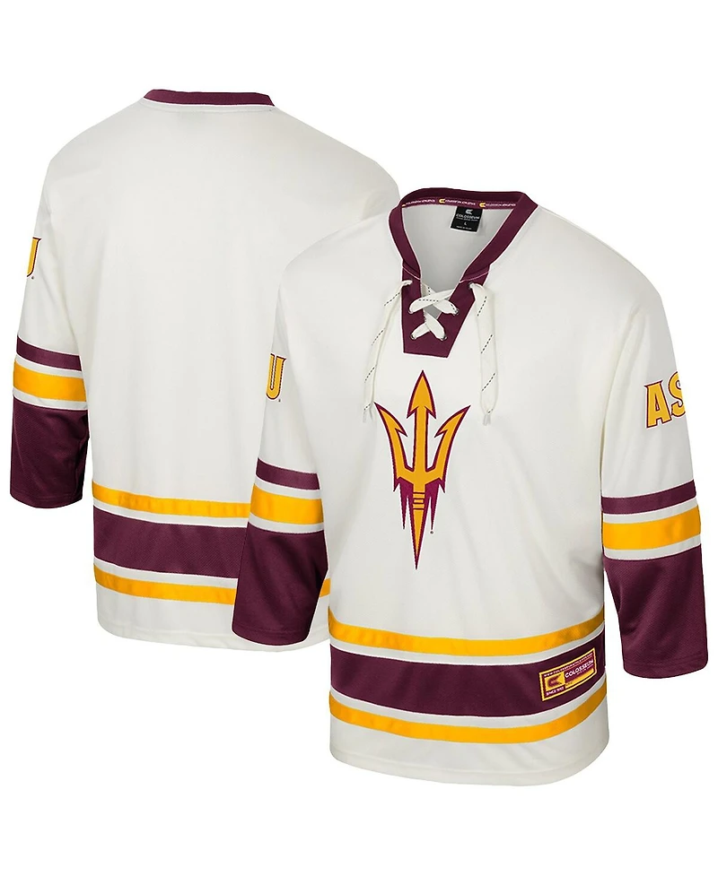 Colosseum Men's Cream Arizona State Sun Devils Puck Proud Fashion Hockey Jersey
