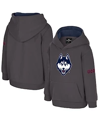 Colosseum Toddler Charcoal UConn Huskies Big Logo Volume Fleece Pullover Hoodie