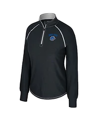 Colosseum Women's Black Boise State Broncos Bikram Raglan Quarter-Zip Sweatshirt