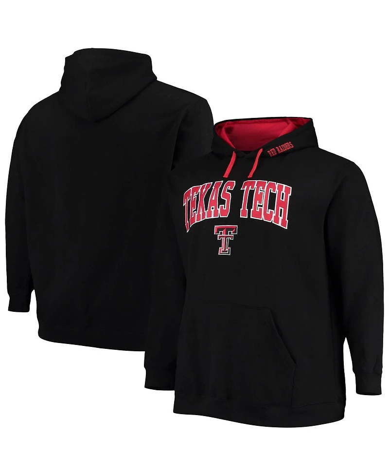 Colosseum Men's Black Texas Tech Red Raiders Big Tall Arch Logo 2.0 Pullover Hoodie