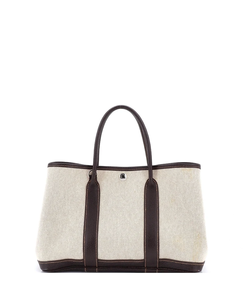 Pre-Owned Hermes 30 Garden Party Tote Toile and Leather