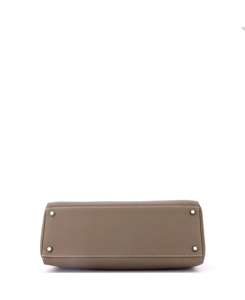 Pre-Owned HERMES Kelly 35 Handbag Grey Togo with Palladium Hardware