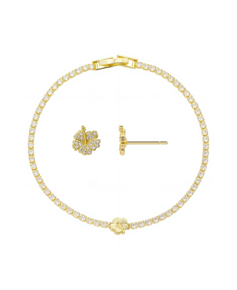 Disney Lilo and Stitch Cubic Zirconia Bracelet and Earring Set