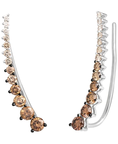 Le Vian Chocolate Ombre Diamond Ear Climbers (7/8 ct. t.w.) 14k Rose Gold