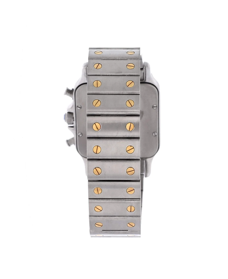 Pre-Owned Cartier Santos de Cartier Galbee Chronograph Quartz Watch in Stainless Steel and Gold 29mm