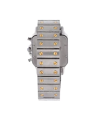 Pre-Owned Cartier Santos de Cartier Galbee Chronograph Quartz Watch in Stainless Steel and Gold 29mm