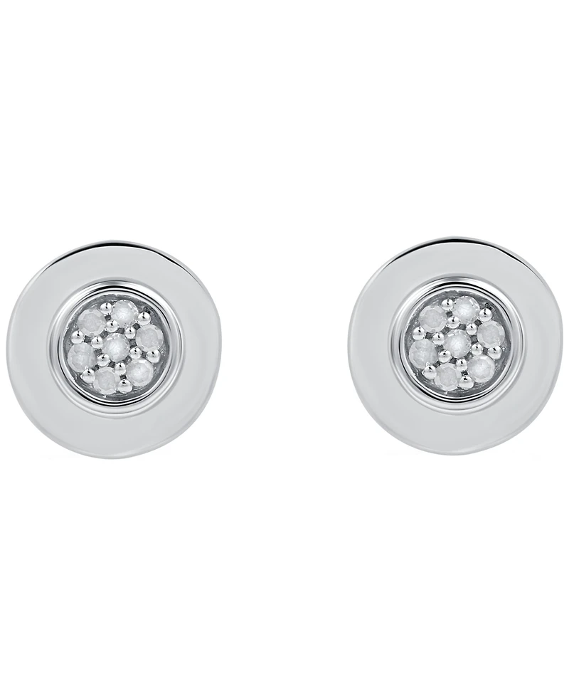 Macy's Diamond Round Earrings (1/10 ct. t.w.) in Sterling Silver