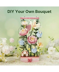 Robotime 3D Puzzles Floral Art Series Single Flower Diy Craft Flower Puzzle Home Decorative Ornaments for Holiday Gifts Purple