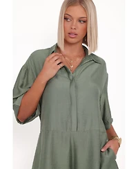 Petal and Pup Women's Kiya Drop Waist Romper - Palm Green