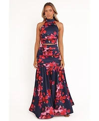 Petal and Pup Women's Freda Halter Skirt Set - Navy Floral