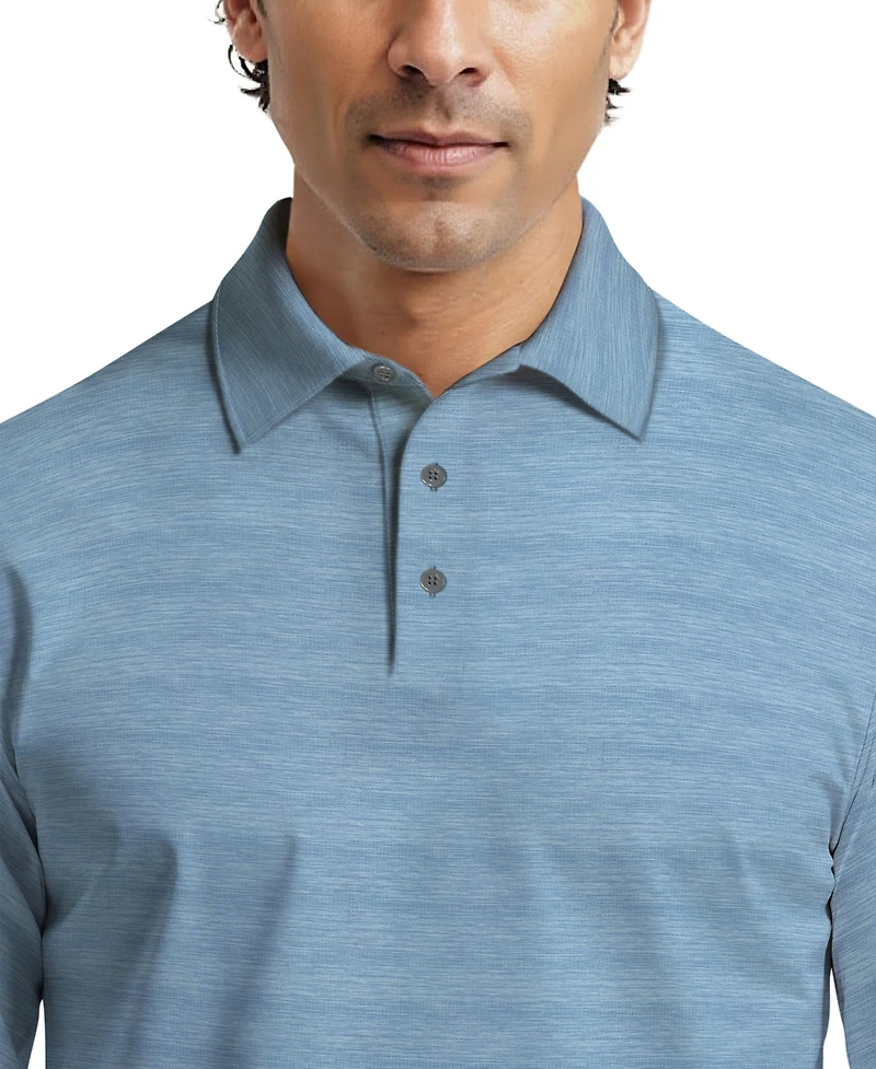 Pga Tour Men's Jaspe Print Long-Sleeve Golf Polo Shirt