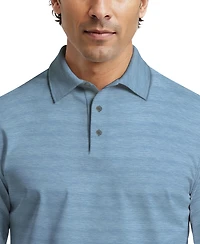 Pga Tour Men's Jaspe Print Long-Sleeve Golf Polo Shirt