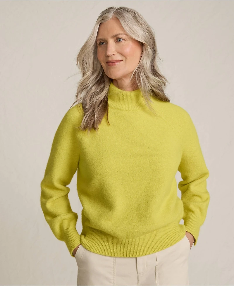 Lands' End Women's Fuzzy Turtleneck Lantern Sleeve Sweater