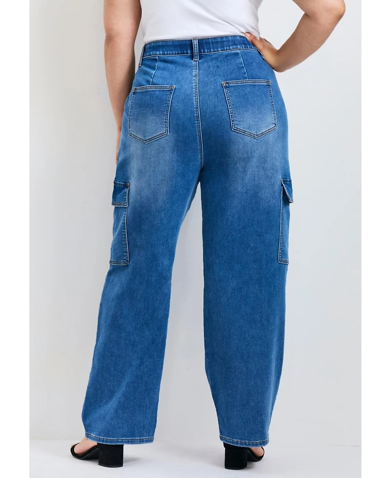 Avenue Women's Cassidy Wide Leg Cargo Jean