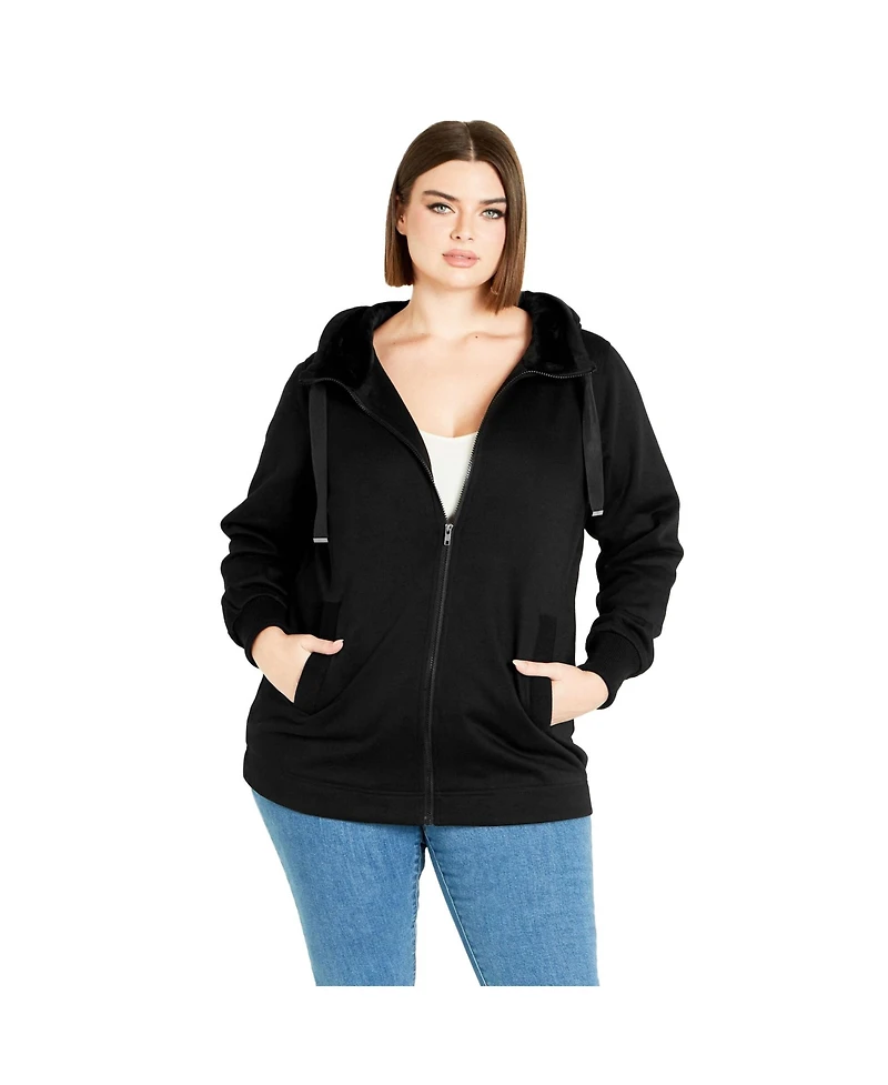 Avenue Women's Felicity Zip Up Hood Fleece Jacket