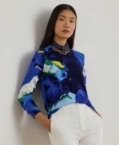 Lauren Ralph Lauren Womens Abstract Motif Crewneck Sweater