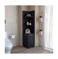 Airsurfer Freestanding Bathroom Cabinet Black Modern Storage Organizer for Bathroom Living Room or Laundry Room