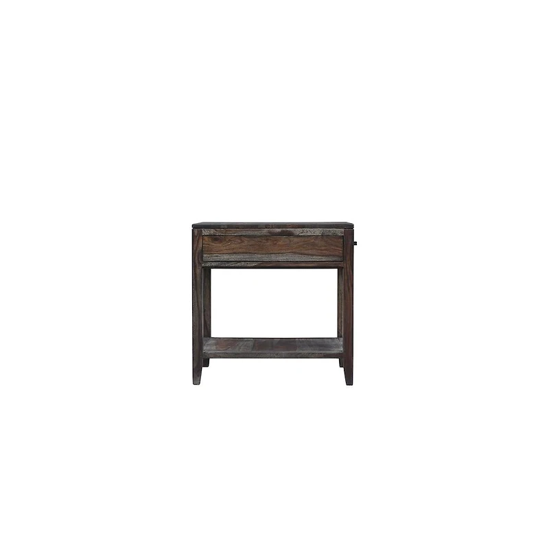 Porter Designs Fall River Solid Sheesham Wood End Table, Natural