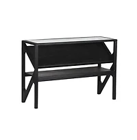 Canberra Solid Mango Wood Console Table, Black