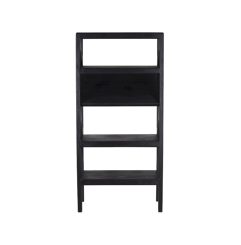 Canberra Solid Mango Wood Bookcase, Black
