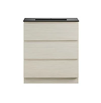 Swiss MadisonLiberte 30" Freestanding Bathroom Vanity in White Oak with Black Sink Top