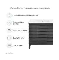 Swiss Madison Cascade 36" Bathroom Vanity in Black