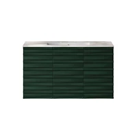 Swiss Madison 36 " Wall-Mounted Bathroom Vanity in Green Oak with 3-Hole Widespread Sink Top