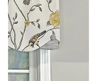 Rlf Home Trend Bird Petticoat Valance Citrine. 3"Rod Pocket, Contrast Bottom fabric. Hand Made Buttons 50"W x 15"L
