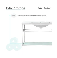 Swiss MadisonPierre 36 Single, Open Shelf, Chrome Metal Frame Bathroom Vanity