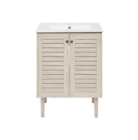 Swiss Madison Bron 24" Freestanding Bathroom Vanity in White Oak with Sink Top