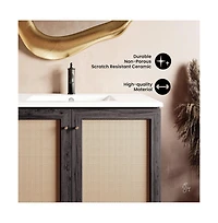 Swiss Madison Classe 36" Freestanding Bathroom Vanity in Black Oak with Sink Top