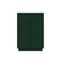 Swiss Madison 24" Freestanding Bathroom Vanity in Green Oak with 3-Hole Widespread Sink Top