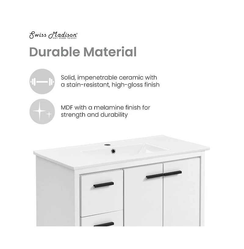 Swiss MadisonVirage 36 Freestanding, Bathroom Vanity in White