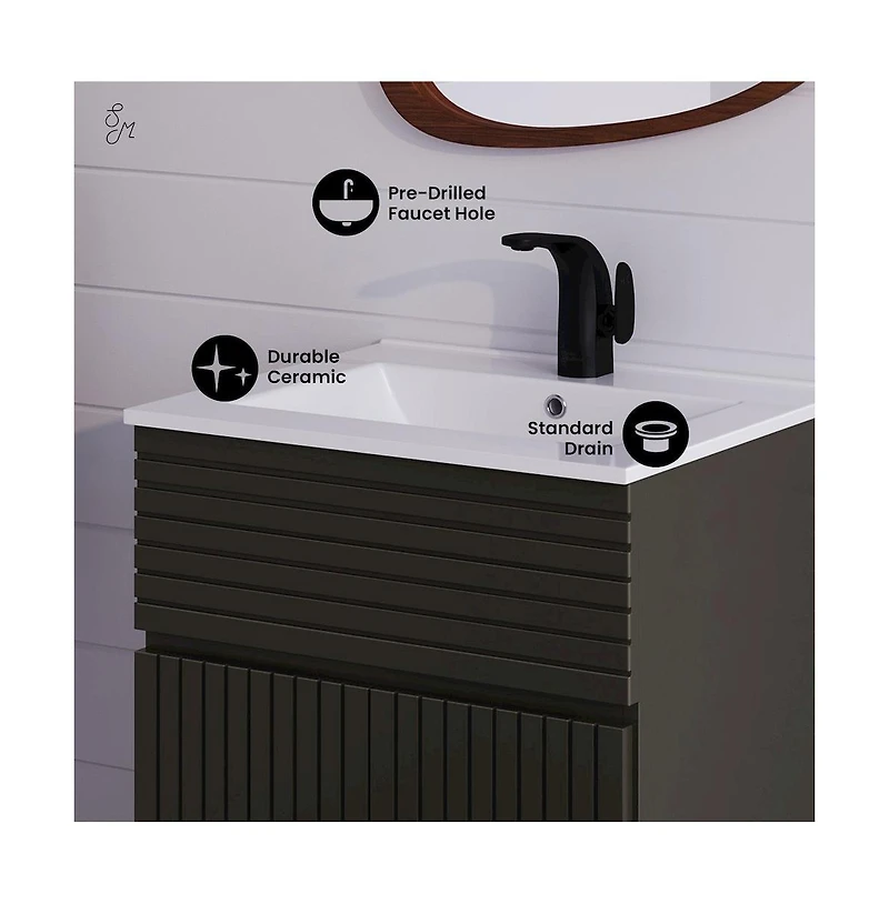 Swiss Madison Bernay 24" Bathroom Vanity in Cedar Gray