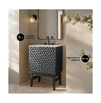 Swiss Madison24" Freestanding Bathroom Vanity in Black Oak with 3-Hole Centerset Sink Top