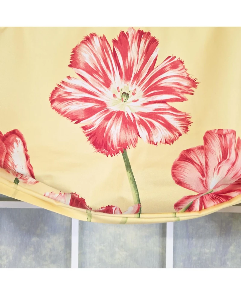 Rlf Home 100% Cotton La Tulipe Butterfly With Poly/Cotton lining Rod Pocket Valance 50" x 17" Yellow