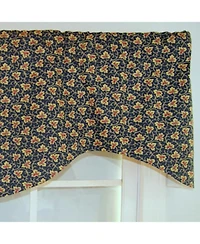 Rlf Home Fenia Cornice 100% Cotton with Fully Lined 3" Rod Pocket Valnance for Windows 50" x 17" Blue