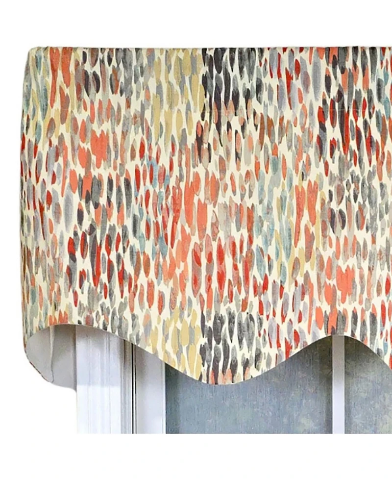 Rlf Home 100% Cotton Dazzle Regal With Poly/Cotton Ivory lining Rod Pocket Valance 50" x 17" Gray