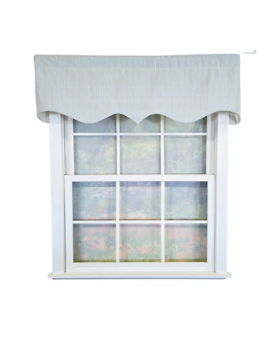 Rlf Home 100% Cotton Seersucker Regal With Poly/Cotton Ivory lining Rod Pocket Valance 50" x 16" Blue