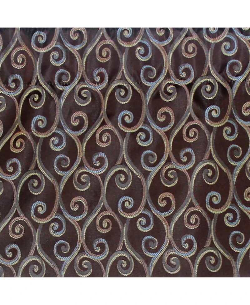 Rlf Home Twine Cornice 100% Cotton with Fully Lined 3" Rod Pocket Valnance for Windows 50" x 17" Cocoa