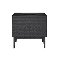 Swiss Madison Bosse 36" Freestanding Bathroom Vanity in Black Oak with Black Sink Top