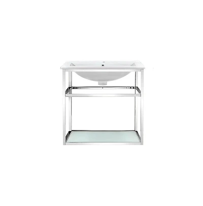 Swiss Madison Pierre 24 Single, Open Shelf, Chrome Metal Frame Bathroom Vanity