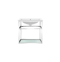 Swiss Madison Pierre 24 Single, Open Shelf, Chrome Metal Frame Bathroom Vanity