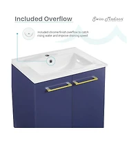 Swiss Madison Annecy 24" Freestanding Bathroom Vanity in Navy Blue with Sink Top