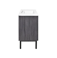Swiss Madison 36" Freestanding Bathroom Vanity in Oak with 3-Hole Widespread Sink Top