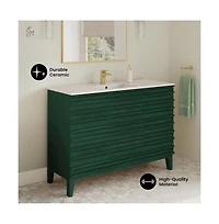 Swiss MadisonCascade 48" Freestanding Bathroom Vanity in Green Oak with Sink Top