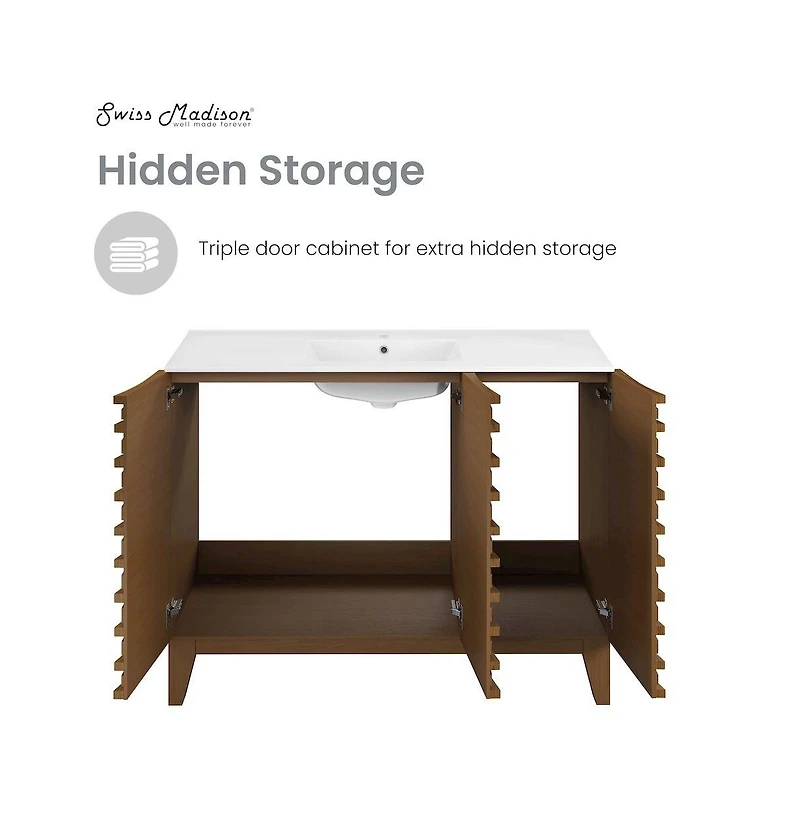 Swiss MadisonCascade 48'' Bathroom Vanity in Brown Oak