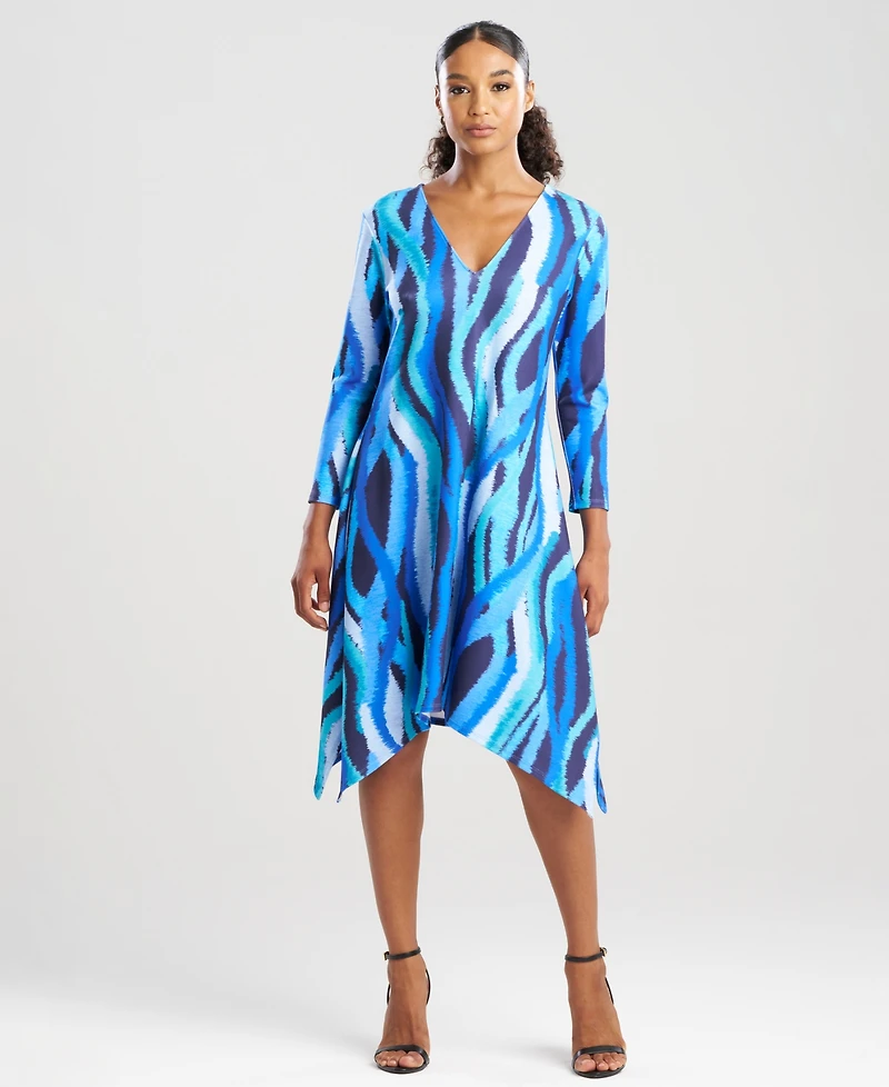 Natori Women's Jagged Swirl V-Neck Knit Dress
