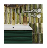 Swiss MadisonCascade 18" Freestanding Bathroom Vanity in Green Oak with Sink Top